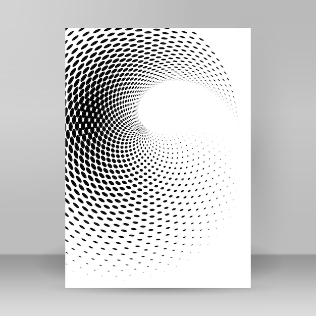 Halftone dot pattern circle swirl Design elements mockup poster05