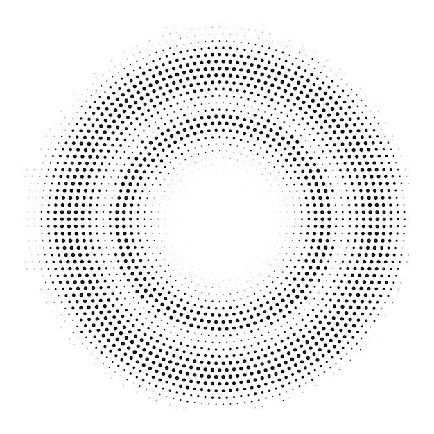 Halftone double circle frame Vector background template