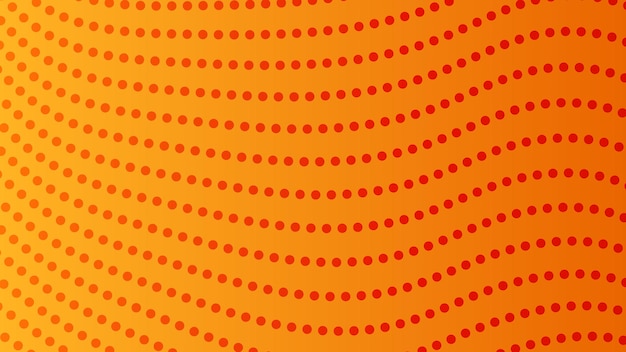 Halftone gradient background with dots. Abstract orange dotted pop art pattern in comic style. Vector illustration