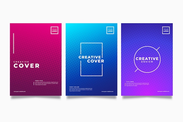 Halftone gradient colorful cover collection