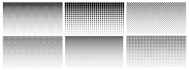 Halftone gradient. Dotted gradient, smooth dots spraying and halftones dot