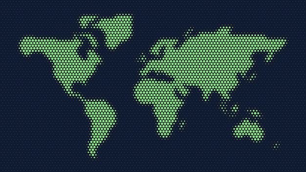 Halftone green world map