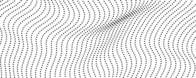 Halftone monochrome background with flowing dots