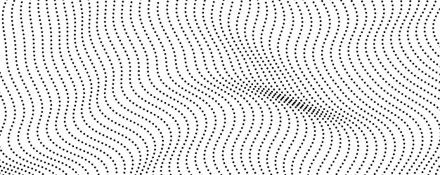 Halftone monochrome background with flowing dots