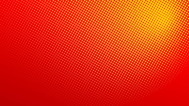 Halftone red and yellow pop art background in retro comic style