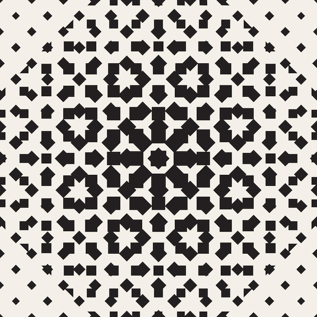 Halftone seamless geometric pattern Monochrome vector texture