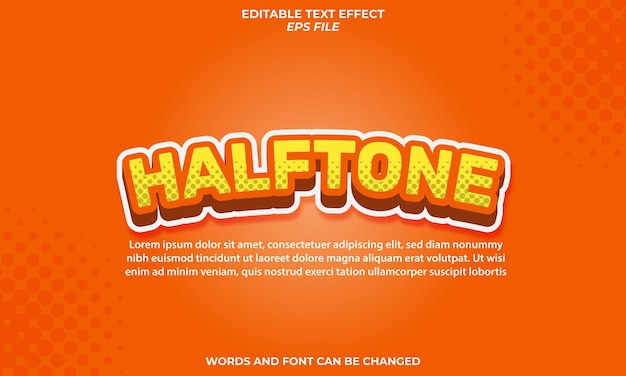 halftone text effect font editable typography 3d text