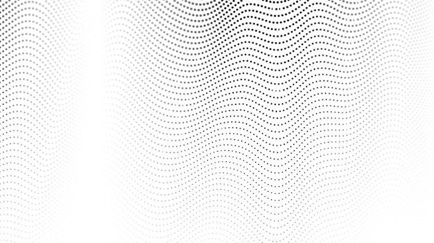 Halftone wave lines background. Abstract dotted stripes texture. Warped and curved lines wallpaper.