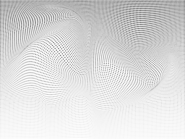 Halftone wavy background.