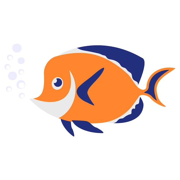 Halibut Fish Concept vector color design Deep sea creature symbol Aquatic Elements Sign Underwater