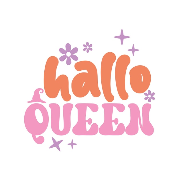 Vector hallo queen retro design