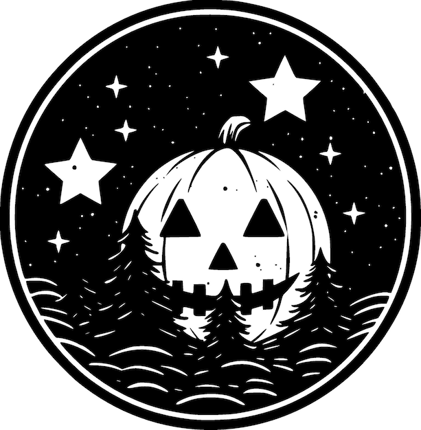 Hallowe'en Minimalist and Simple Silhouette Vector illustration