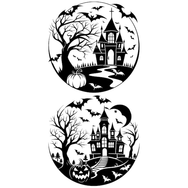 Halloween background decoration silhouette illustration