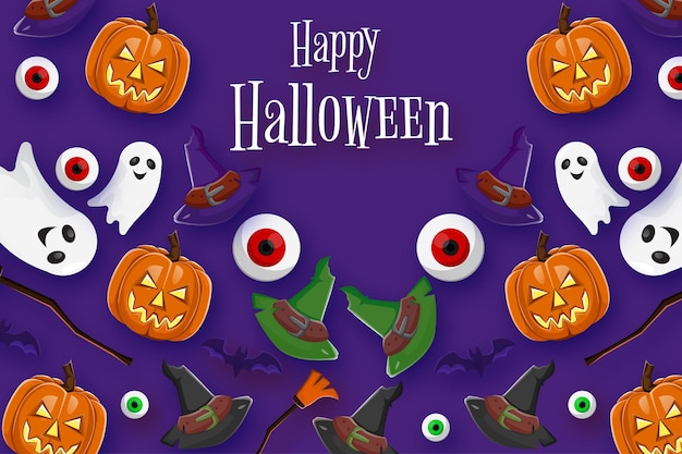 Halloween background in flat design