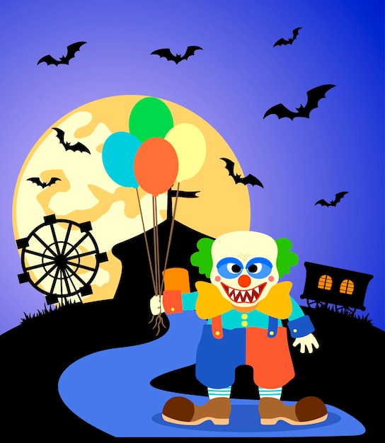 Halloween background with Clown