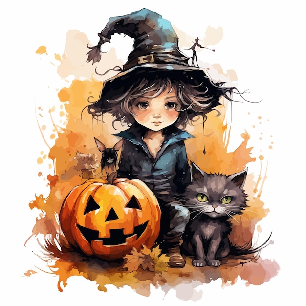 halloween background with pumpkin and bats