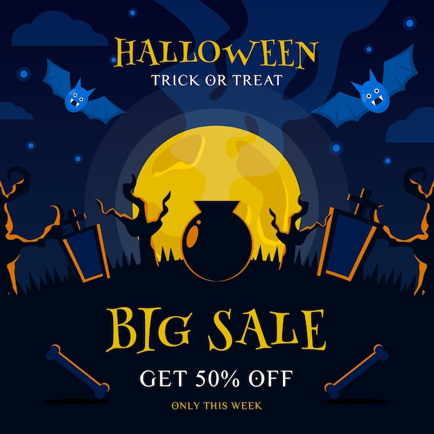 Vector halloween banner for sale