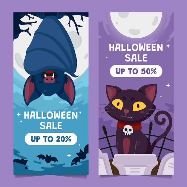 Halloween banners with some creature inside it