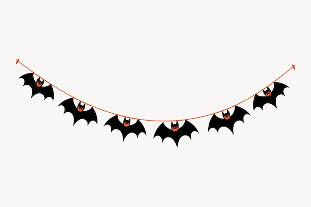 Vector halloween bat garland decoration