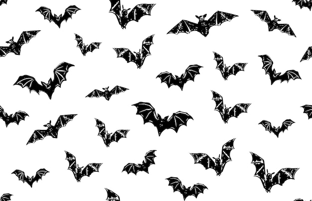 Halloween bat hand drawn pattern