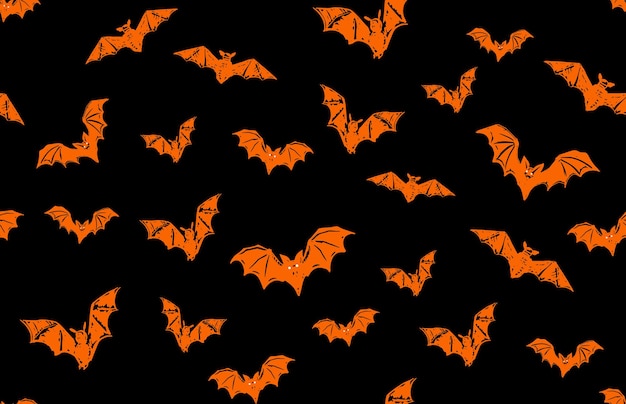 Halloween bat hand drawn pattern