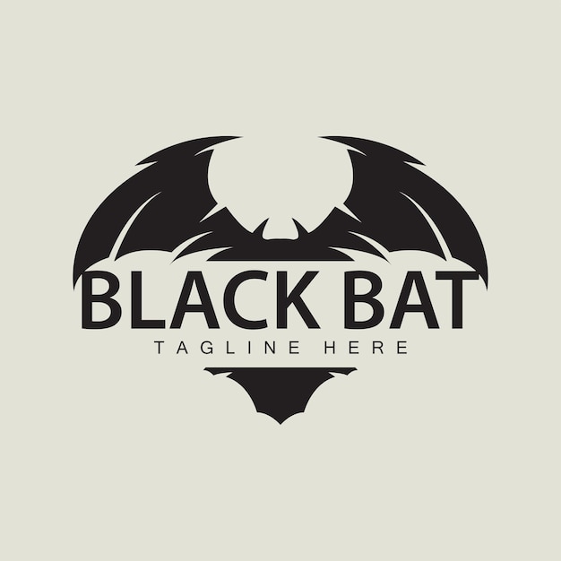 Halloween bat logo bat night animal design vector illustration template