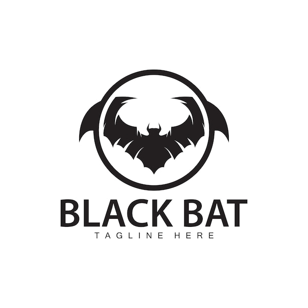 Halloween bat logo bat night animal design vector illustration template