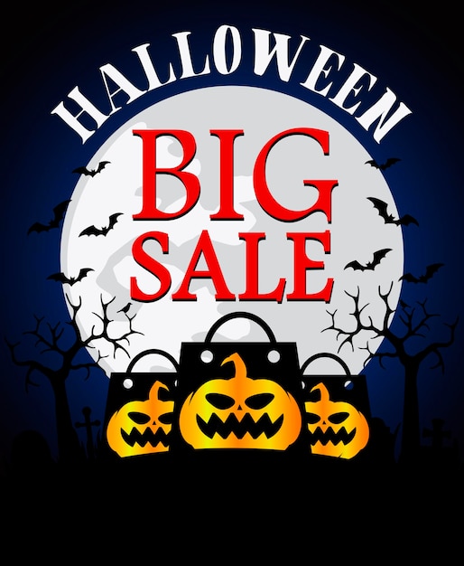 Halloween big sale background with pumpkin