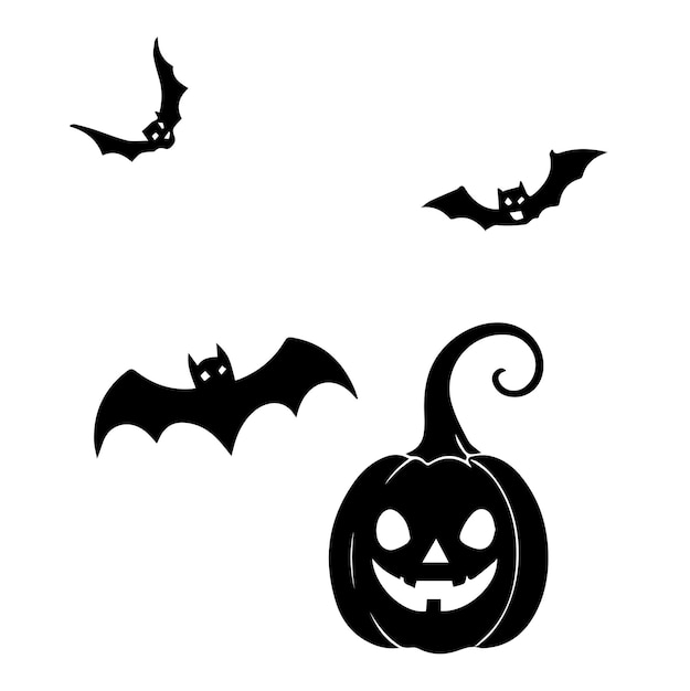 Vector halloween black silhouette vector design illustration