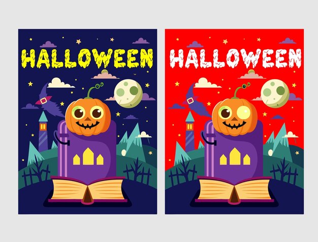 Vector halloween book cover design template