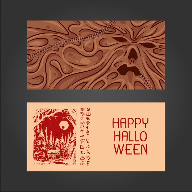 Halloween book postcard