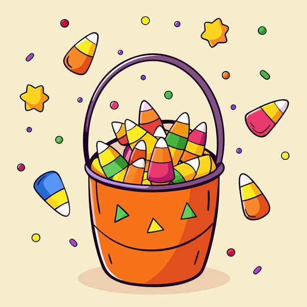 Vector halloween candy bucket