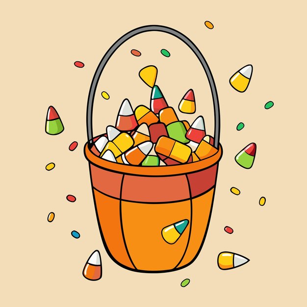 Vector halloween candy bucket