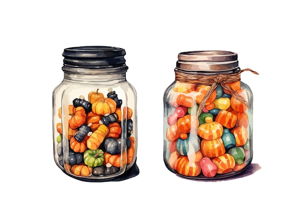 Halloween candy clipart isolated vector illustration