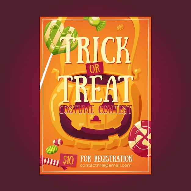 Halloween Candy Poster Flyer Illustration Invitation