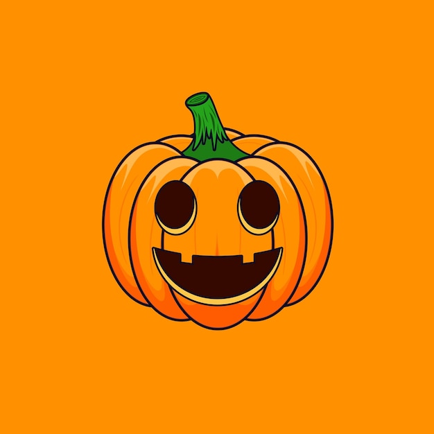 Halloween Cartoon Outline Pumpkin main symbol Happy Halloween holiday spooky pumpkin scary smile