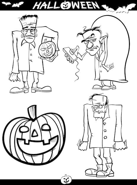 Halloween Cartoon Themes for Coloring Book