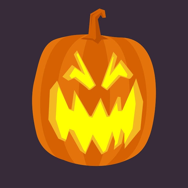 Halloween carved pumpkin vector illustration Jack O Lantern fun character