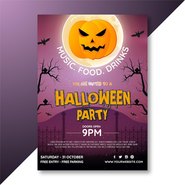 Halloween castle party invitation