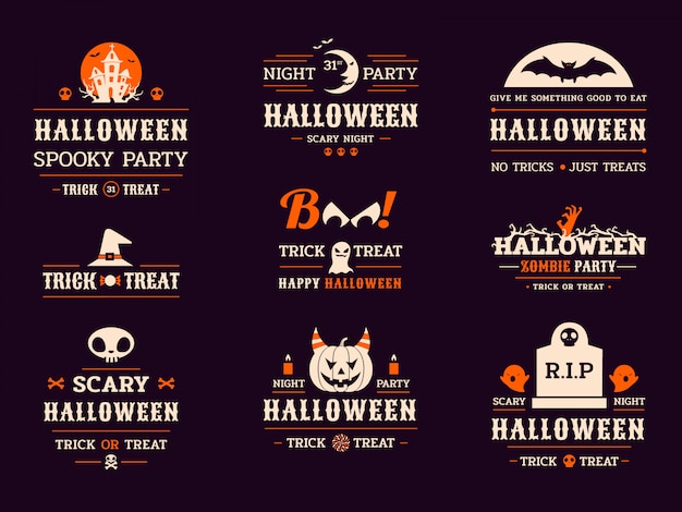 Halloween Celebration Typography Labels