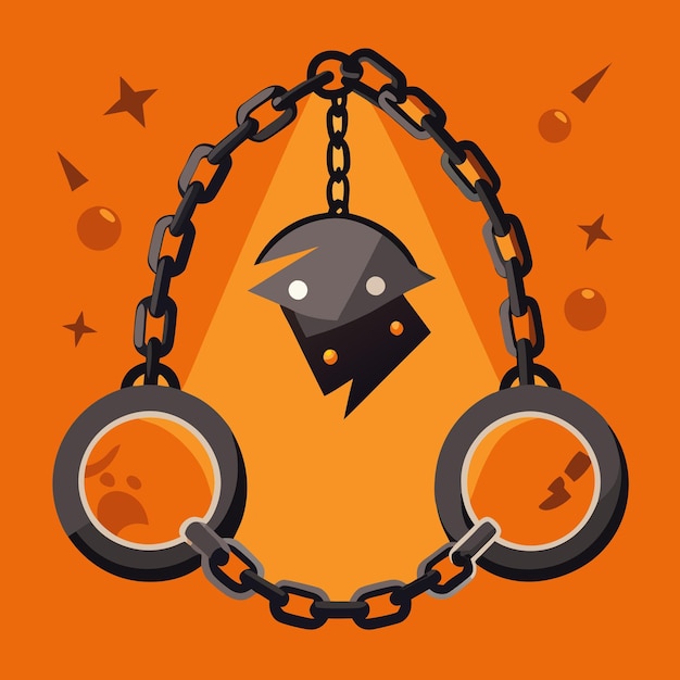 Halloween Chains and Shackles color illustration design