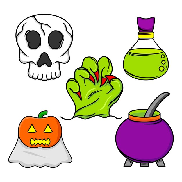 Halloween character illustration vector bundle