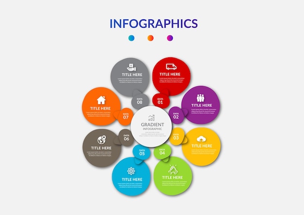 Halloween circle gradient infographic element design template