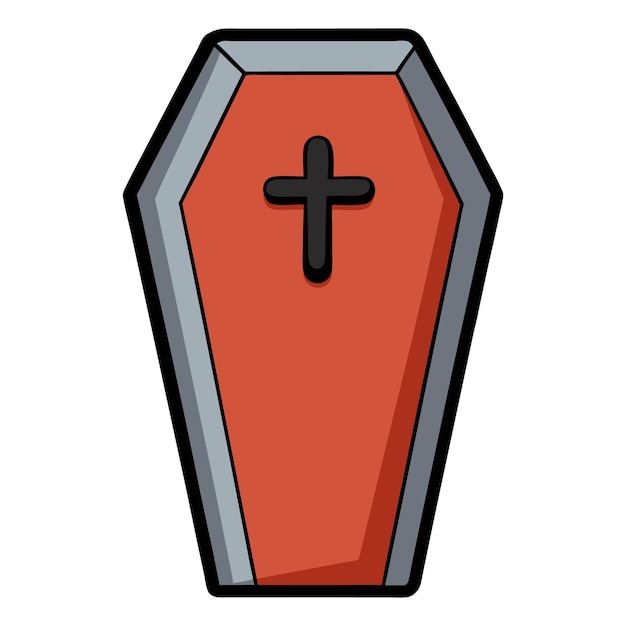 Halloween coffin Cartoon Vector Icon Illustration Flat Cartoon Style