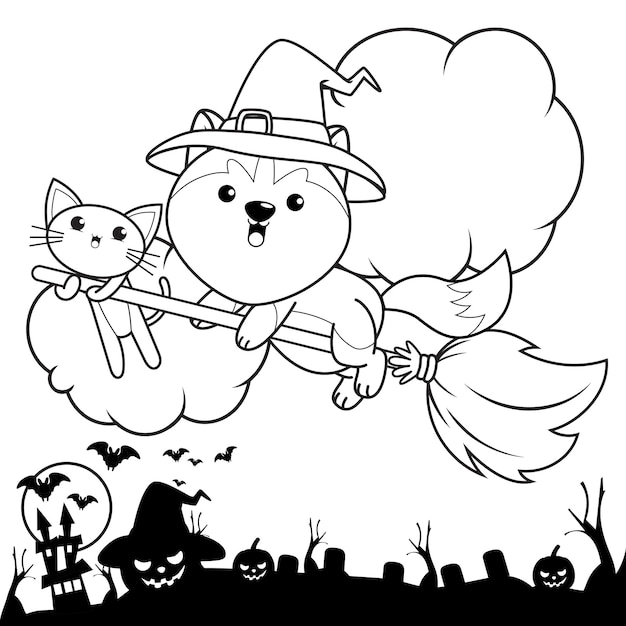 Halloween coloring book with cute unicorn16