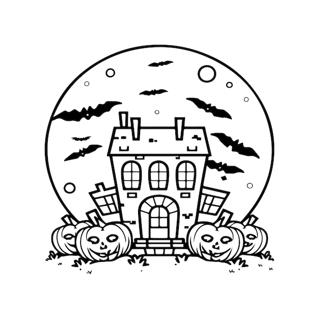 Halloween coloring pages Halloween outline vector