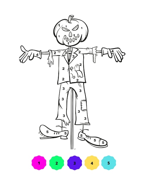 Halloween Coloring Pages for Kids Color by Number Halloween