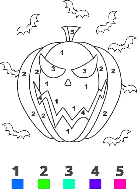 Halloween Coloring Pages for Kids Halloween Color by Number Pages