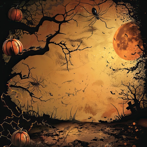 Halloween concept with ants and space rightHalloween decoration elements Ants