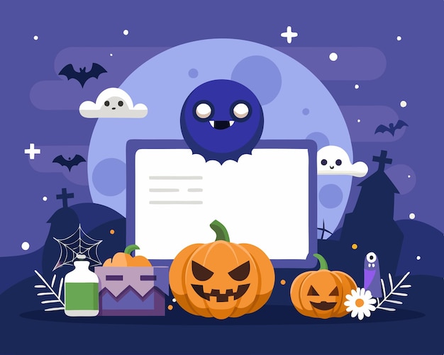 Halloween copy space social media post tamplate vector art